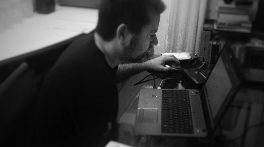 man working on a laptop